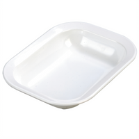 Carlisle Epicure Narrow Rimmed Rectangular Baker/Server Bowl, 28 oz., White Melamine