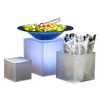Thumbnail image #1 for American Metalcraft AC579 3-Piece Frosted Acrylic Cube Riser Set, Square, 5", 7" and 9"H Case of 4
