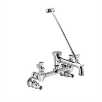Fisher Wall-Mounted Service Sink Faucet with Long Spout, Eccentric Stops, and Vacuum Breaker