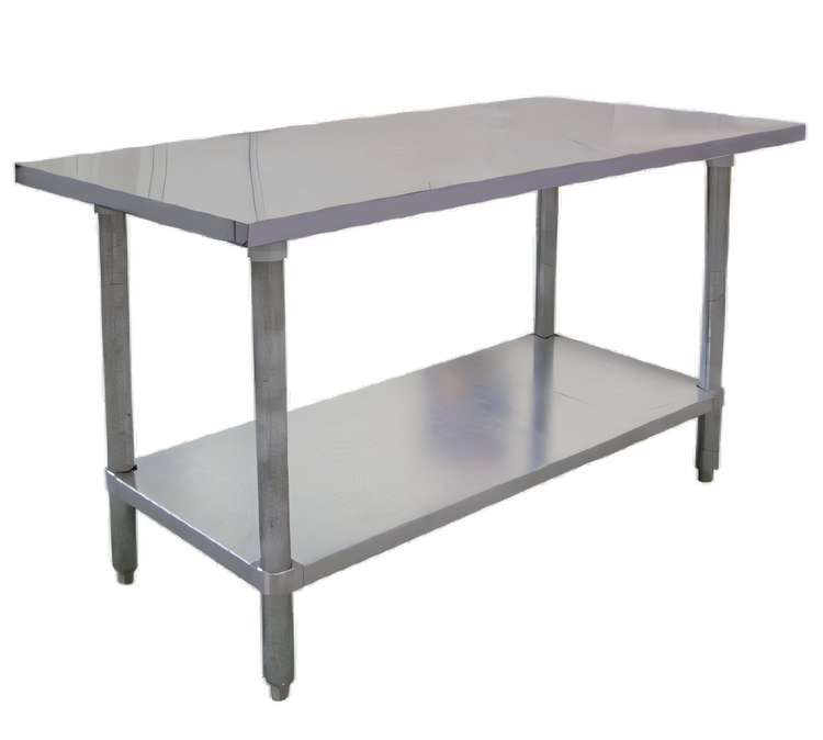 Product image #1 for Elite Series 60 x 24-Inch 430 Stainless Steel Flat Top Work Table with Galvanized Undershelf