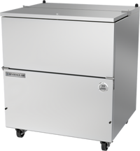 34-Inch Single-Access Cold Wall School Milk Cooler with Stainless Steel Interior and Exterior