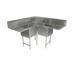 Thumbnail image #1 for John Boos E-SERIES 3-Compartment Corner Sink with Dual 24-Inch Drainboards, 75-Inch Corner-to-Edge
