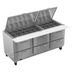 Thumbnail image #1 for Victory UltraSpec™ V-Core™ Three-Section Big Top Sandwich Prep Table, 72-Inch, 6-Drawer, 30-Pan Top