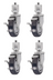 Thumbnail image #1 for Vulcan Set of 4 Adjustable Shelf Casters, Battery Screw Mount, 6-Inch Overall Height, 2 With Brakes