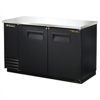True TBB-2-HC Two-Section Back Bar Cooler with Stainless Steel Top and Locking Full Doors
