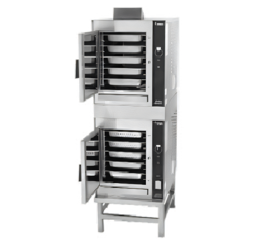 Product image #1 for Groen HyperSteam 2-Compartment Pressureless Gas Convection Steamer with Stand, 10-Pan Capacity