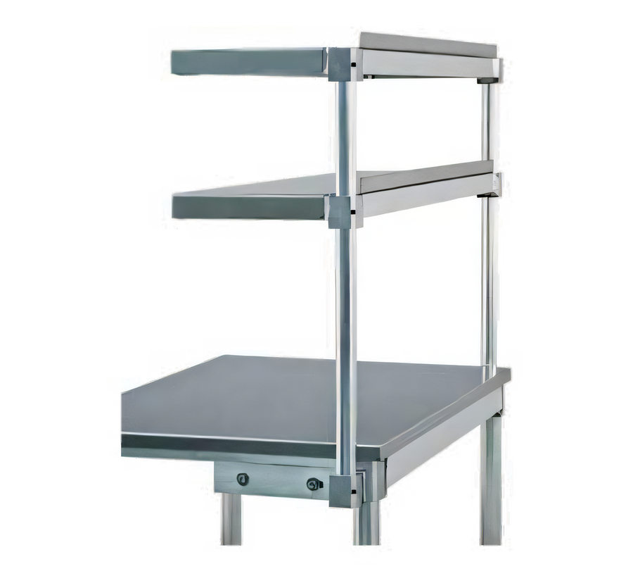 Product image #1 for New Age Single-Shelf Table-Mount Cantilever Overshelf, 12 x 24 Inch Stainless Steel