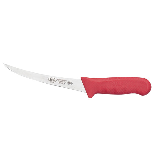 Product image #1 for Winco Stäl 6-Inch Curved Flexible Stamped Boning Knife with Red Polypropylene Handle