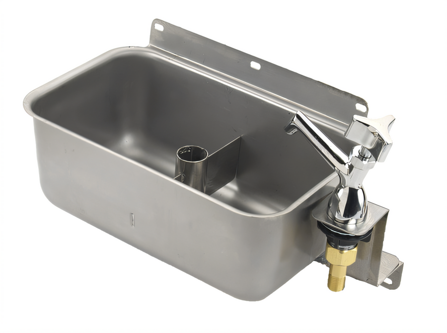 Product image #1 for Krowne Front Mount Stainless Steel Dipper Well with 1/2 Inch NPT Male Inlet and 1 Inch Drain