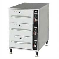 Omcan USA 3-Drawer Narrow Freestanding Warming Drawer for Full-Size Food Pans