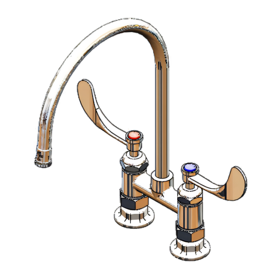 Product image #1 for T&S Brass B-0324-CR-129X 4 Inch Centers Deck Mount Surgical Mixing Faucet with 8 3/4 Inch Gooseneck