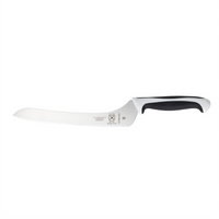 Mercer Culinary Millennia Colors 9-Inch Offset Bread Knife with Wavy Edge and White Handle