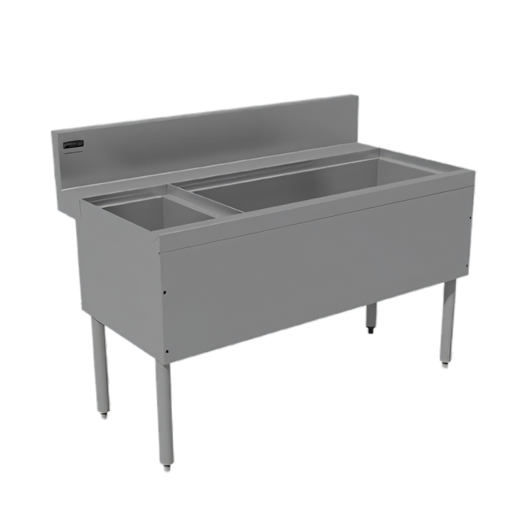 Product image #1 for Advance Tabco Prestige 36 Inch Stainless Steel Bar Ice Bin with 10-Circuit Cold Plate and Left Bottle Rack
