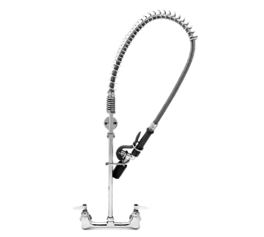 Product image #1 for T&S Brass EasyInstall Low-Lead 8-Inch OC Wall-Mount Pre-Rinse Unit with Cerama Cartridges