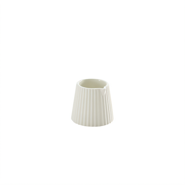 Product image #2 for American Metalcraft 2.5 oz. Fluted Ceramic Creamer with Crimped Rim
