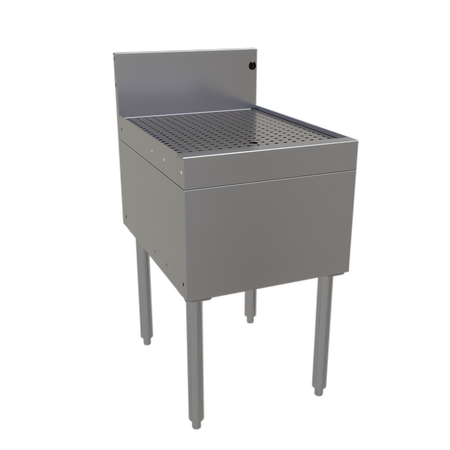Product image #1 for Glastender 18-Inch x 24-Inch Stainless Steel Freestanding Underbar Drainboard with Removable Perforated Insert