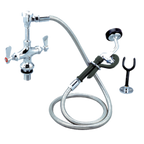 Thumbnail image #1 for BK Resources OptiFlow BKF-DDMUS-G Dual Valve Deck-Mount Utility Spray Faucet, Single-Hole Center, 72-Inch Braided Hose