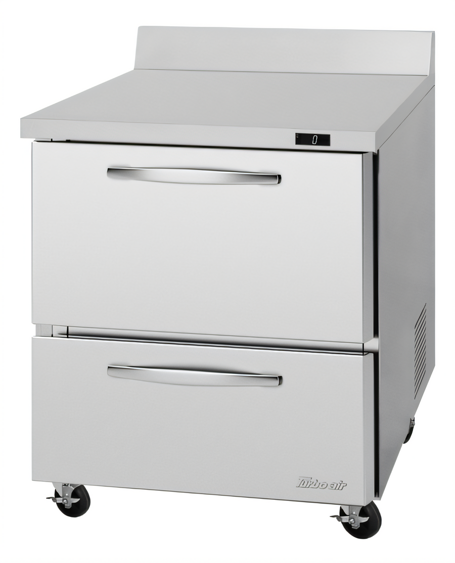 Product image #1 for Turbo Air PRO Series One-Section 2-Drawer Worktop Freezer, 6.8 Cu. Ft., Self-Contained, 27-1/2 Inch Wide