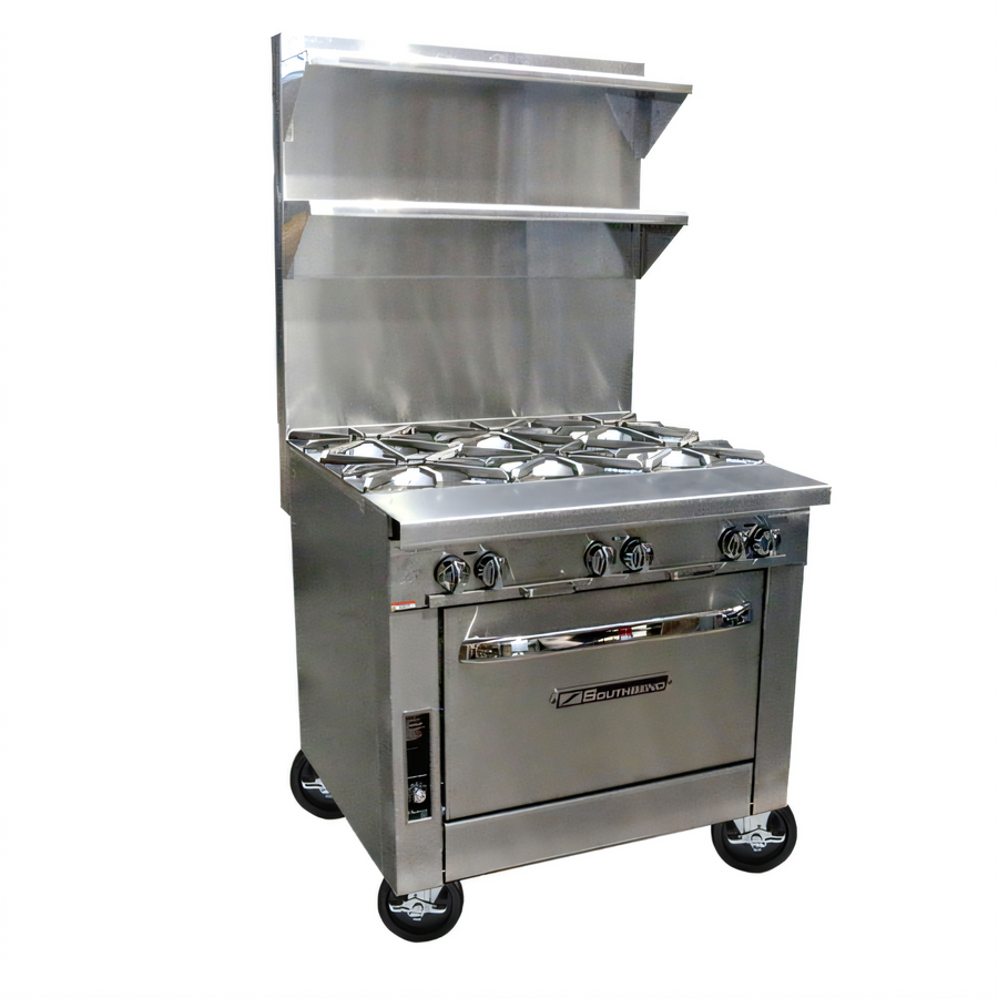 Product image #1 for Southbend Platinum 36-Inch Heavy Duty Gas Sectional Range with Convection Oven, 3 Open Burners and 3 Step-Up Rear Burners