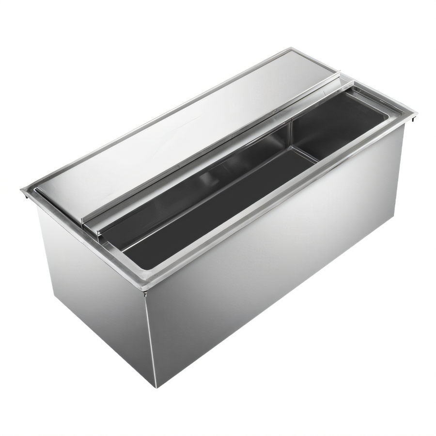 Product image #1 for Klinger's Trading Drop-In Ice Bin with 7-Circuit Cold Plate, 14 x 26 x 12-Inch Bowl