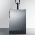Thumbnail image #1 for Summit Commercial SBC7BRSWK2 24-Inch Dual-Tap Wine Kegerator, 5.3 Cu. Ft., Convertible Refrigerator, Stainless Steel Door