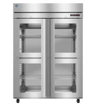 Hoshizaki Steelheart 55-Inch Wide 2-Section Heated Holding Cabinet with Half Glass Doors