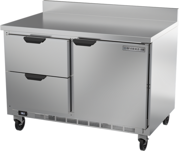 Product image #1 for Beverage-Air WTRD48AHC-2-FIP 48-Inch Two-Section Worktop Refrigerator with 2 Drawers and 1 Door