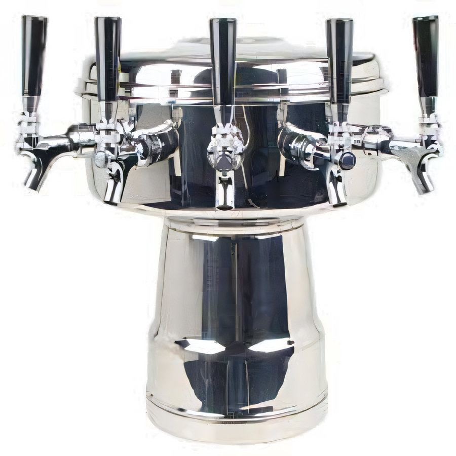 Product image #1 for Micro Matic Mushroom Countertop Air-Cooled Draft Beer Tower with 5 Stainless Steel Faucets