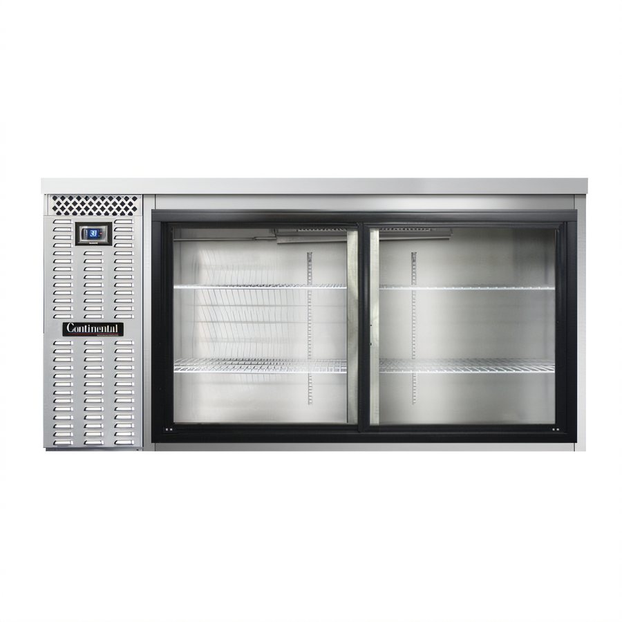 Product image #1 for Continental Refrigerator BB69SNSSSGD 69" Shallow Depth Refrigerated Back Bar Cooler with Sliding Glass Doors