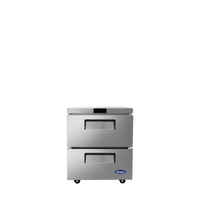 Atosa 1-Section 2-Drawer Undercounter Refrigerator, 27-1/2-Inch W, 7.15 Cu. Ft., Rear-Mounted Self-Contained, Stainless Steel