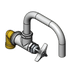 Thumbnail image #1 for T&S Brass Big-Flo Wall-Mount Faucet with 6-1/2 Inch Swing Nozzle and 4-Arm Handle