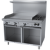Thumbnail image #1 for Garland G Starfire Pro 48-Inch Commercial Gas Restaurant Range with 2 Open Burners, 36-Inch Griddle, and 2 Storage Bases