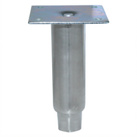1-5/8 Inch x 6 Inch Straight Stainless Steel Leg with Removable Leg Plate