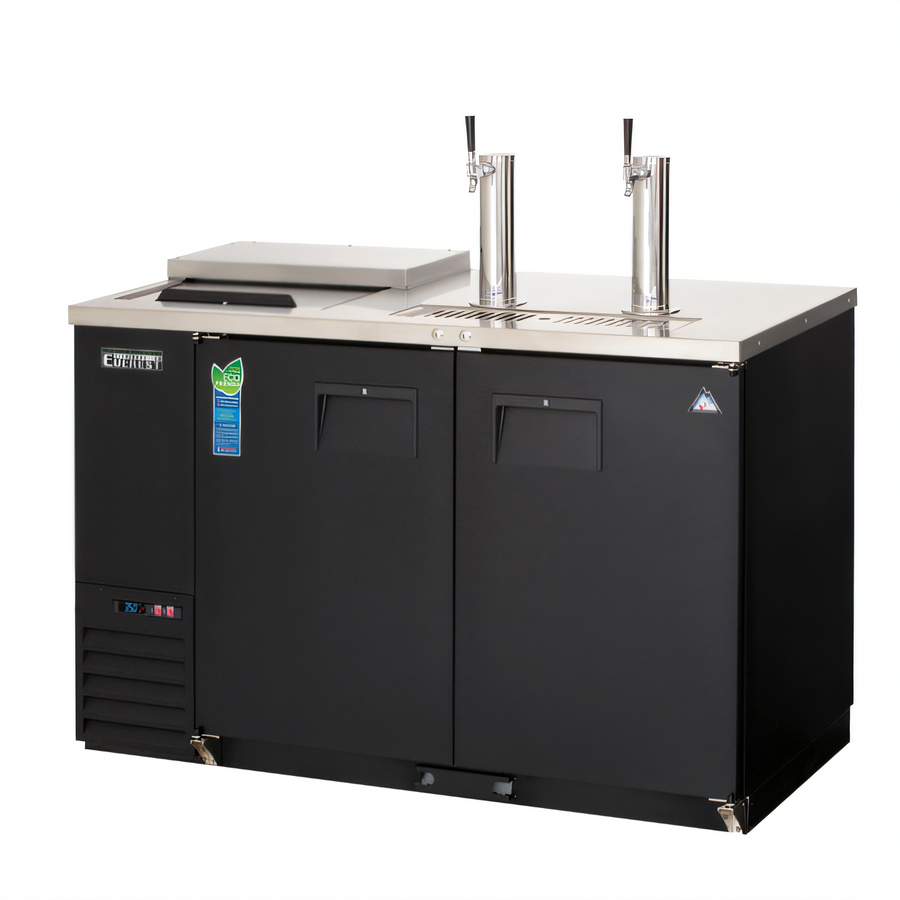 Product image #1 for Everest Refrigeration Club Top Two-Section Direct Draw Keg Refrigerator, 20 Cu. Ft., 2 Half-Barrel Kegs