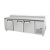 Thumbnail image #1 for Atosa 93-Inch Three-Section Refrigerated Pizza Prep Table with Side-Mounted Self-Contained Refrigeration, 3 Doors