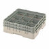 Thumbnail image #2 for Cambro Camrack Full Size 9-Compartment Glass Rack with 2 Soft Gray Extenders, Beige