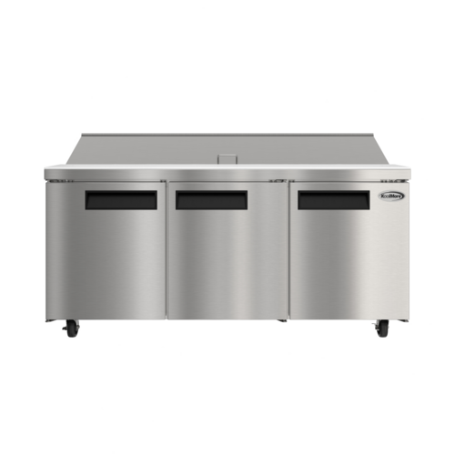 Product image #1 for KoolMore 70.4-Inch 3-Door Salad and Sandwich Prep Table, 21.8 Cu. Ft., Rear-Mounted Compressor