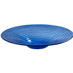 Thumbnail image #1 for American Metalcraft Glacier GBB20 Swirled Glass Bowl, 128 oz., 18 in. Round, Blue, 3-1/2 in. H