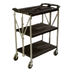 Thumbnail image #1 for Fold 'N Go 15 x 21 Folding Open Design 3-Shelf Bus Cart, Black, 350 lb Capacity