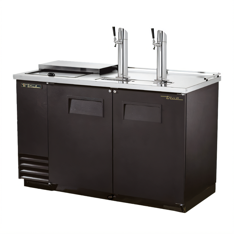 Product image #1 for True Club Top Direct Draw Beer Dispenser, 2 Half-Barrel Capacity, 2 Columns, Black Powder-Coated Exterior