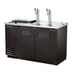 Thumbnail image #1 for True Club Top Direct Draw Beer Dispenser, 2 Half-Barrel Capacity, 2 Columns, Black Powder-Coated Exterior