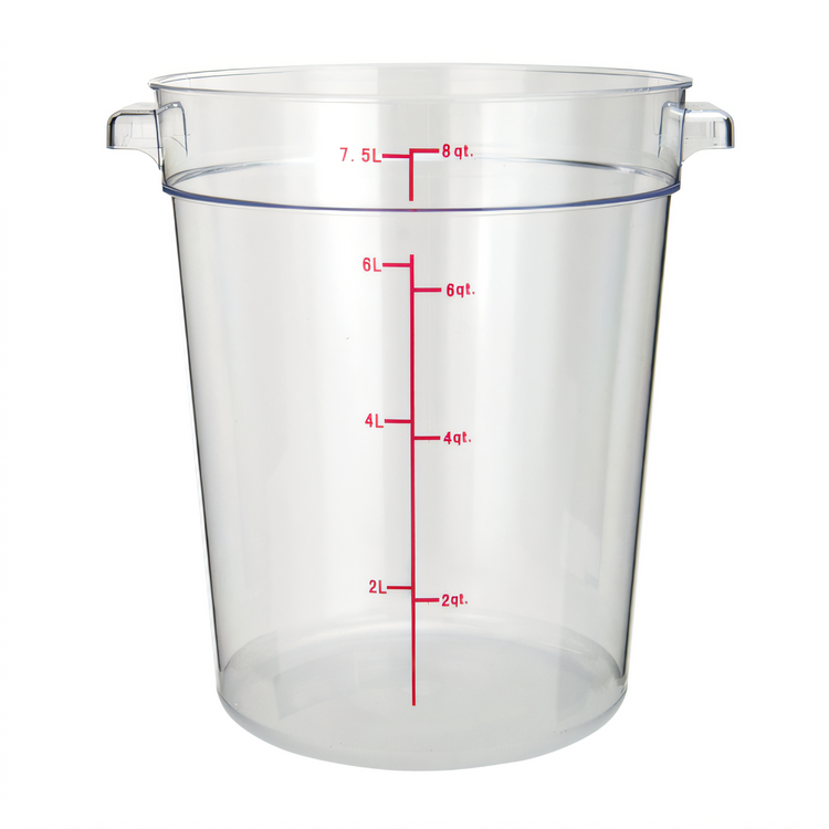 Product image #1 for Winco 8 Qt Round Clear Polycarbonate Food Storage Container, Container Only