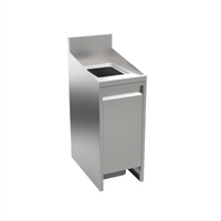 Krowne Alchemy Series Stainless Steel Trash Station with Swing Door and Top Opening, 14-Inch Wide x 24-Inch Deep