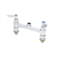 T&S Brass B-0220-LNCCM 8-Inch Center Deck-Mount Pantry Faucet with Swivel Base, Lever Handles, Less Nozzle
