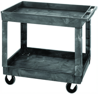 Quantum 2-Shelf Polymer Utility Bus Cart, 40 x 26 x 32-1/2 Inches, 550 lb Capacity, Gray