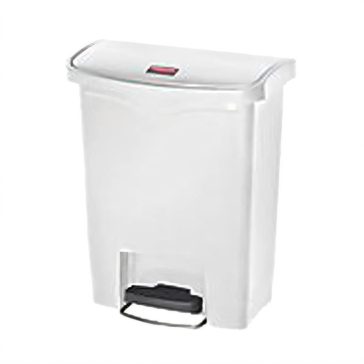 Product image #1 for Rubbermaid Slim Jim 8 Gallon White Resin Step-On Bathroom Trash Can