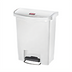 Thumbnail image #1 for Rubbermaid Slim Jim 8 Gallon White Resin Step-On Bathroom Trash Can