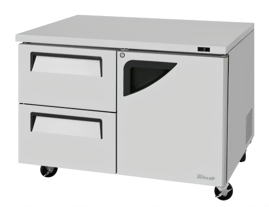 Product image #1 for Turbo Air Super Deluxe 48-Inch Two-Section Undercounter Freezer with 2 Drawers and Right-Hinged Door, 12.2 Cu. Ft.