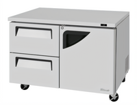 Turbo Air Super Deluxe 48-Inch Two-Section Undercounter Freezer with 2 Drawers and Right-Hinged Door, 12.2 Cu. Ft.