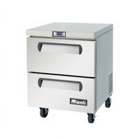 Migali Competitor Series 27.5-Inch Under-Counter Worktop Refrigerator with 2 Drawers, 6.5 Cu. Ft.